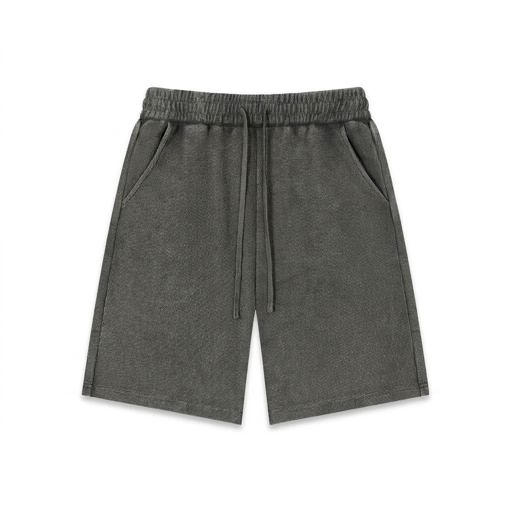 Custom Mineral Wash Waffle Knit Shorts — Shorts