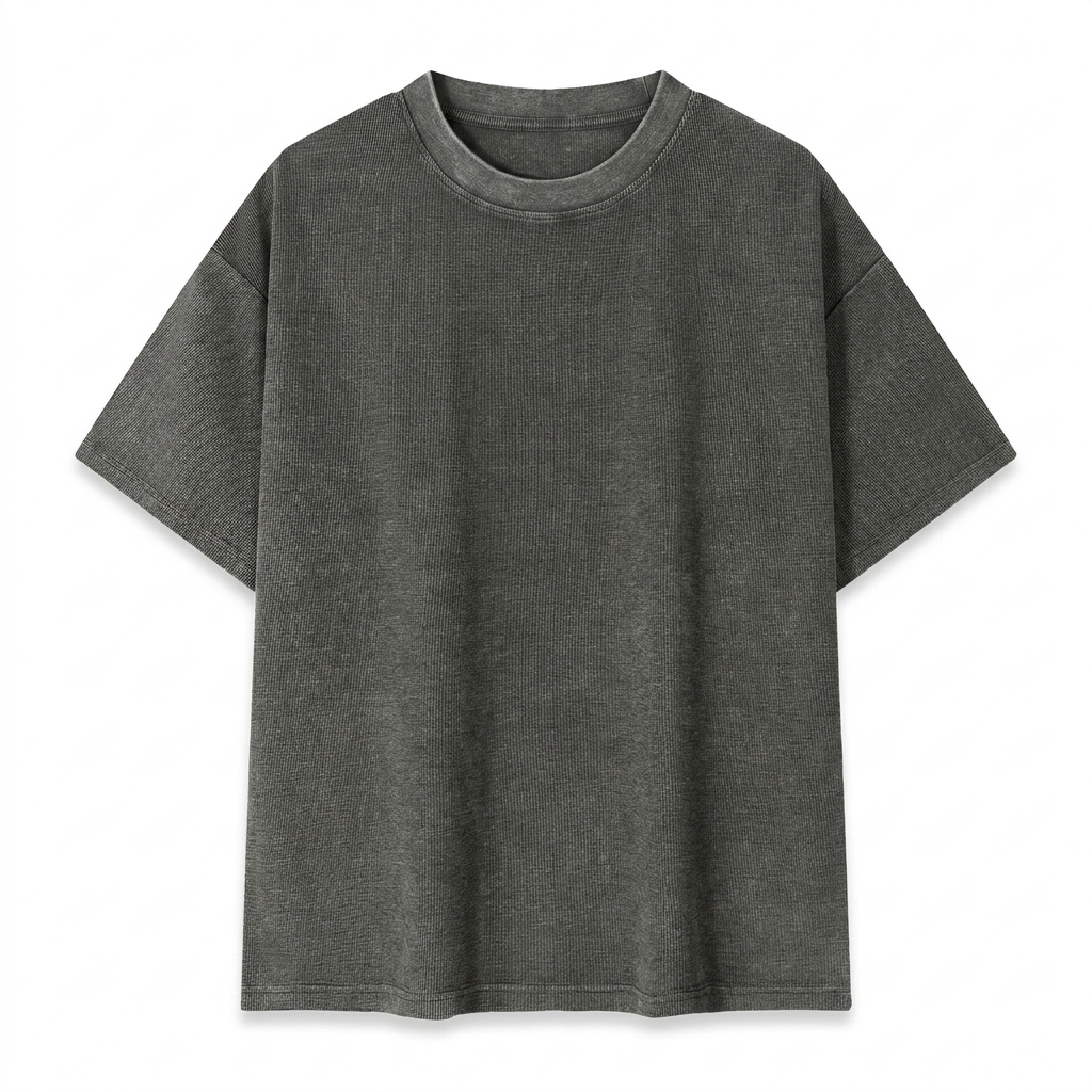 Custom Mineral Wash Waffle Knit T-Shirt — T-Shirts