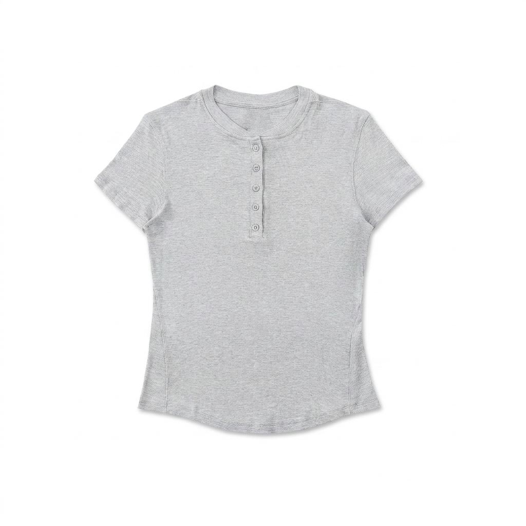 Custom Modal Bodycon Henley Shirt — T-Shirts