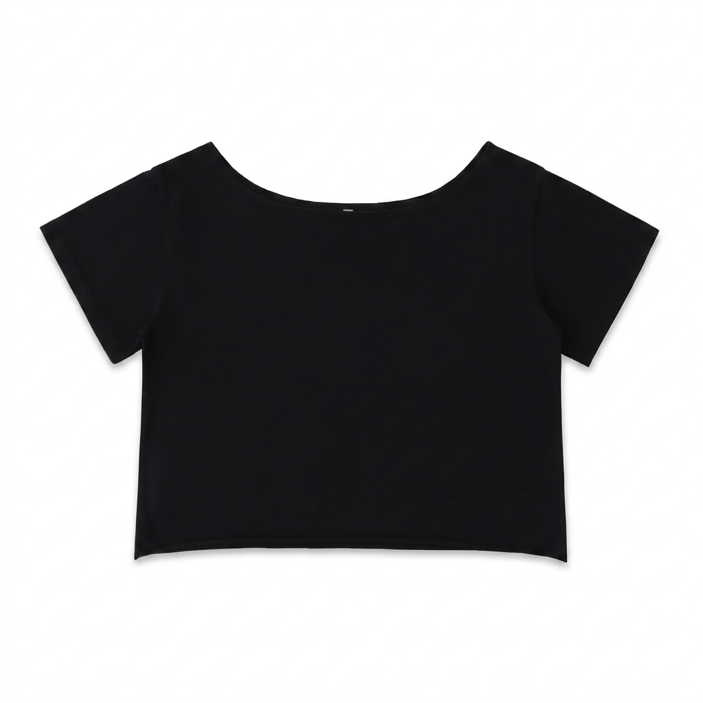 Custom Off-Shoulder Rolled Hem T-Shirt — T-Shirts