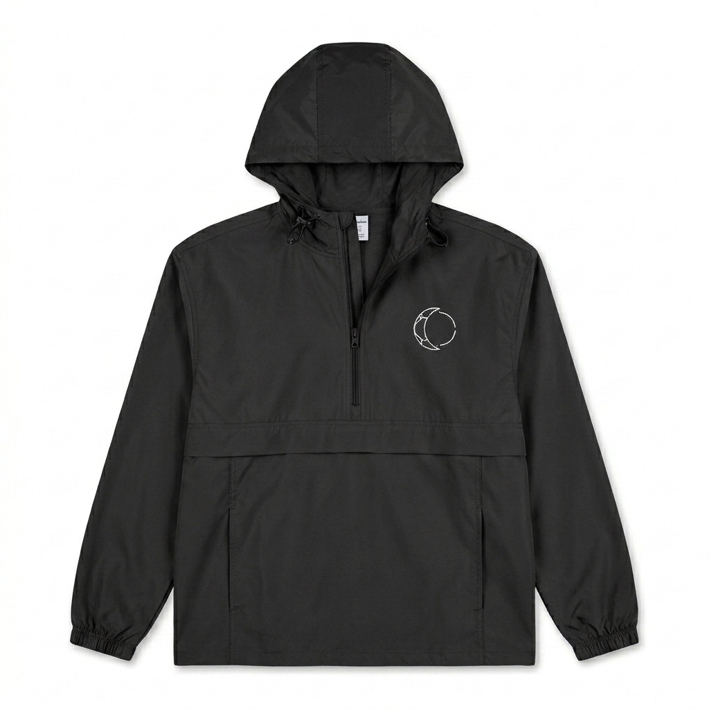 Custom Packable Anorak Jacket design direction 3: Abstract Geometric Graphic featuring the AXIS 02 wordmark