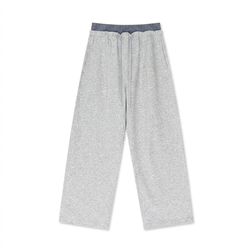 Custom Plaid Contrast Waist Pants — Pants