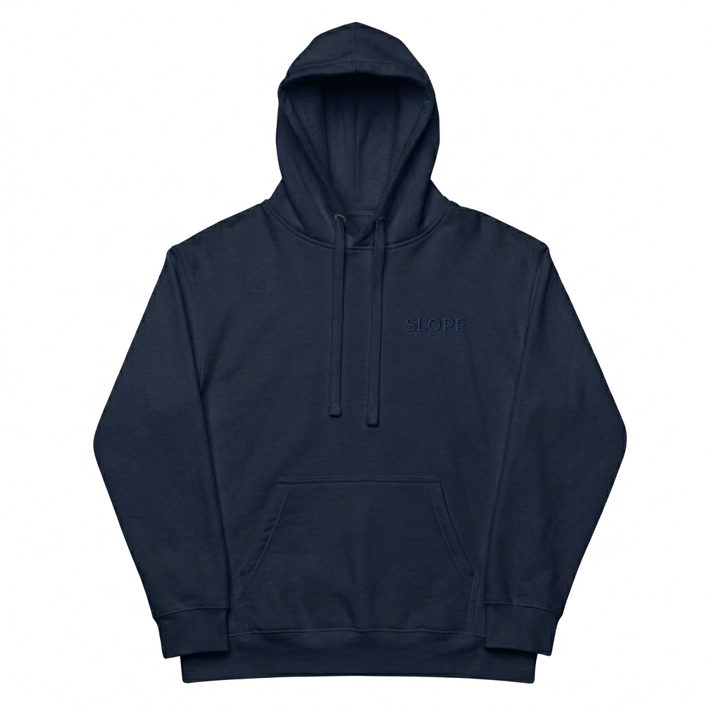 Custom Premium Pullover Hoodie design direction 1: Minimalist Wordmark featuring the SLOPE wordmark