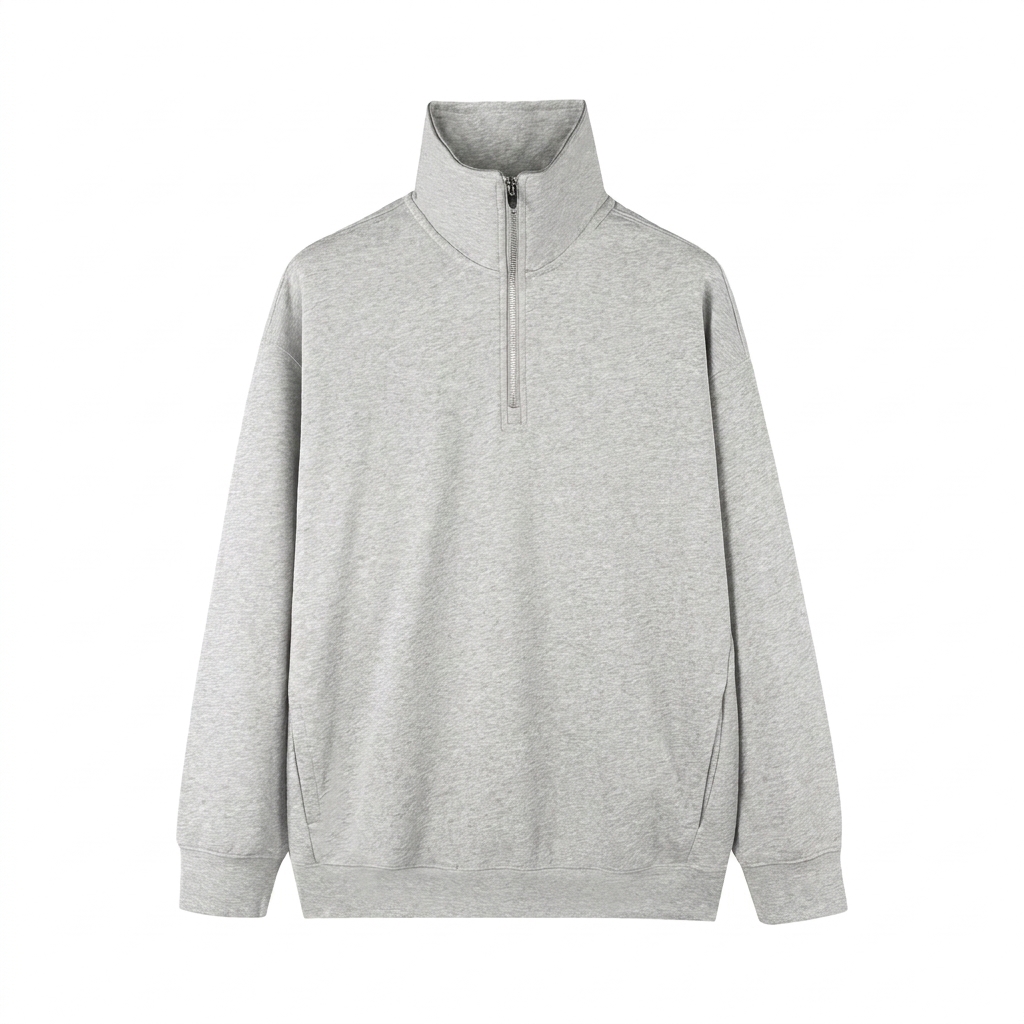 Custom Quarter-Zip Drop Shoulder Sweatshirt — Crewnecks