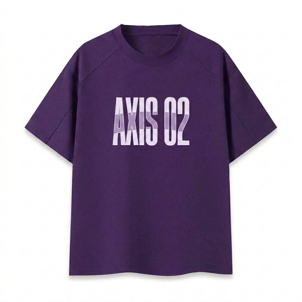 Custom Raglan Sleeve T-Shirt design direction 3: Typography Experiment featuring the AXIS 02 wordmark
