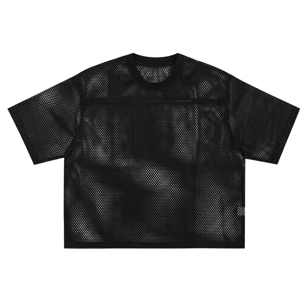 Custom See-through Boxy Net T-Shirt — T-Shirts
