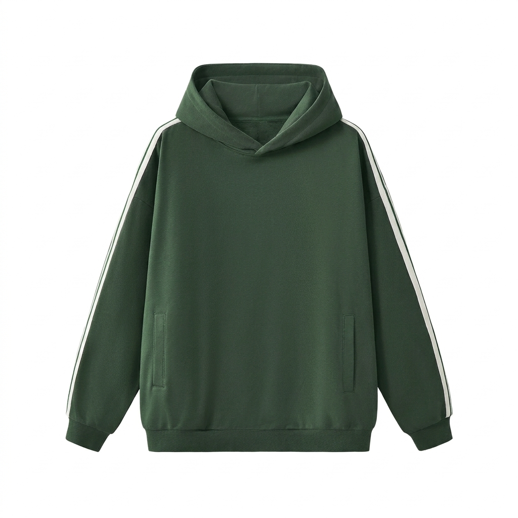 Custom Side Stripe Drop-Shoulder Hoodie — Hoodies