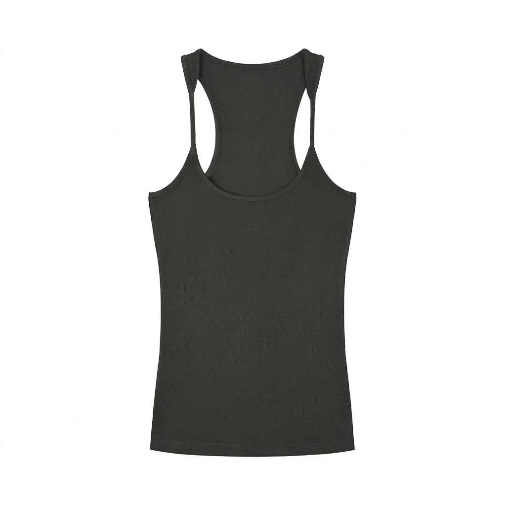Custom Slim Fit Ribbed Racerback Tank Top — Tank Tops