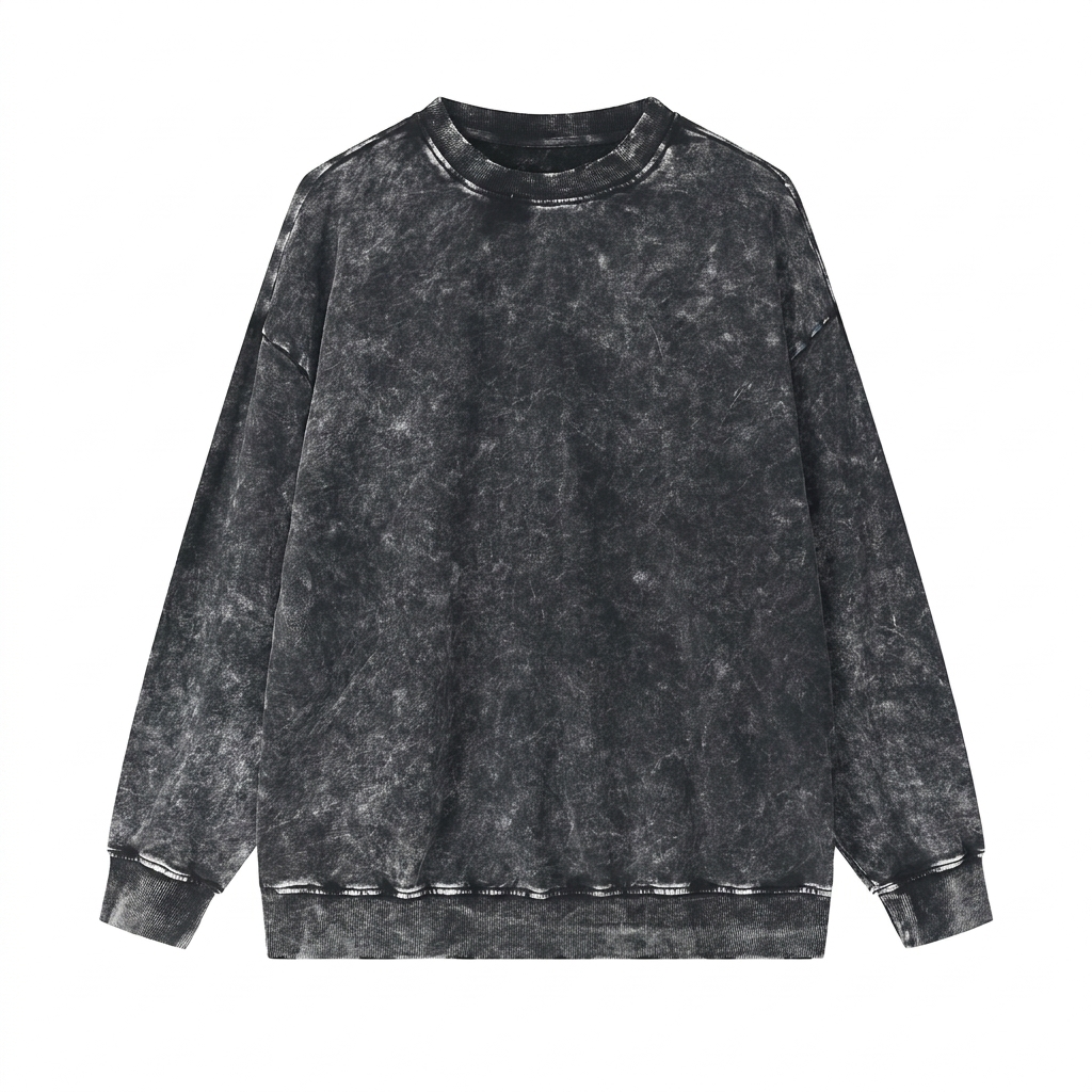 Custom Snow Washed Hand-Frayed Sweatshirt — Crewnecks