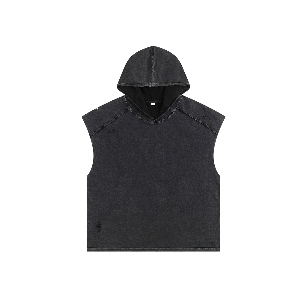 Custom Snow Washed Hooded Tank Top — Tank Tops