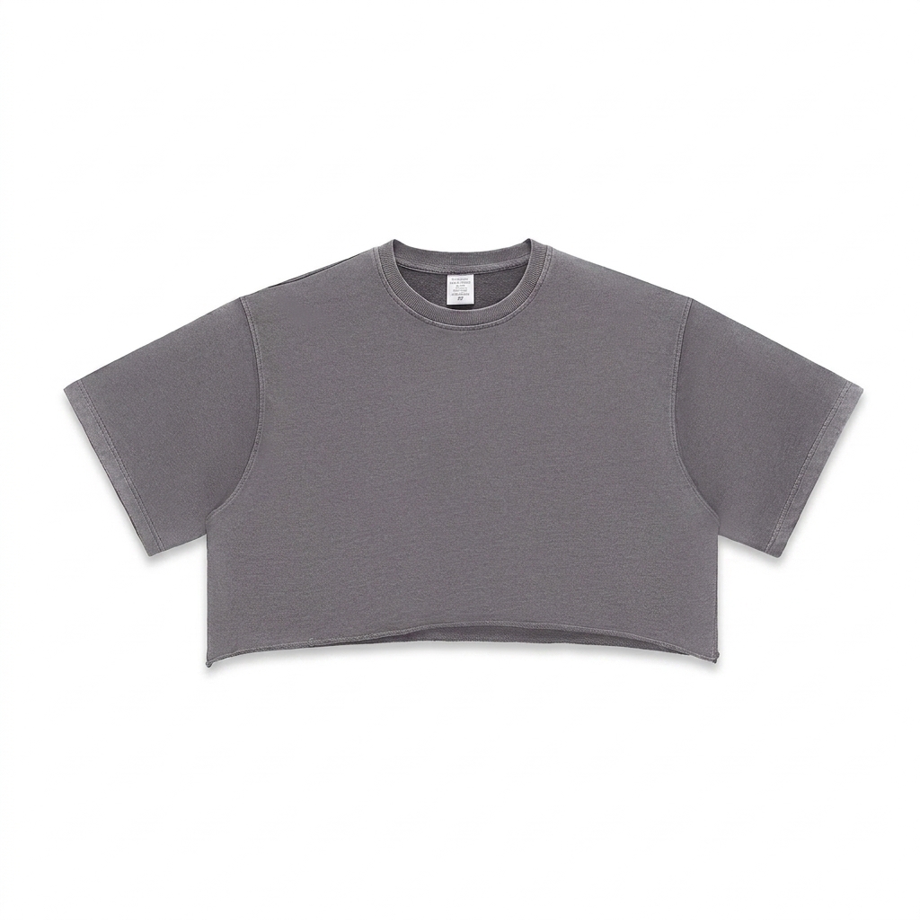 Custom Snow Washed Raw Edge Crop Top — T-Shirts