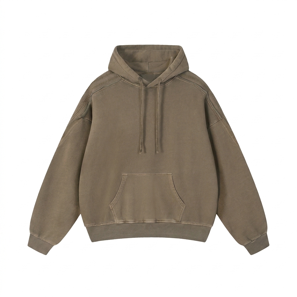 Custom Snow Washed Raw Edge Hoodie — Hoodies