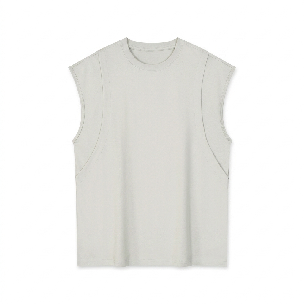 Custom Spliced Panel Muscle Tee — T-Shirts