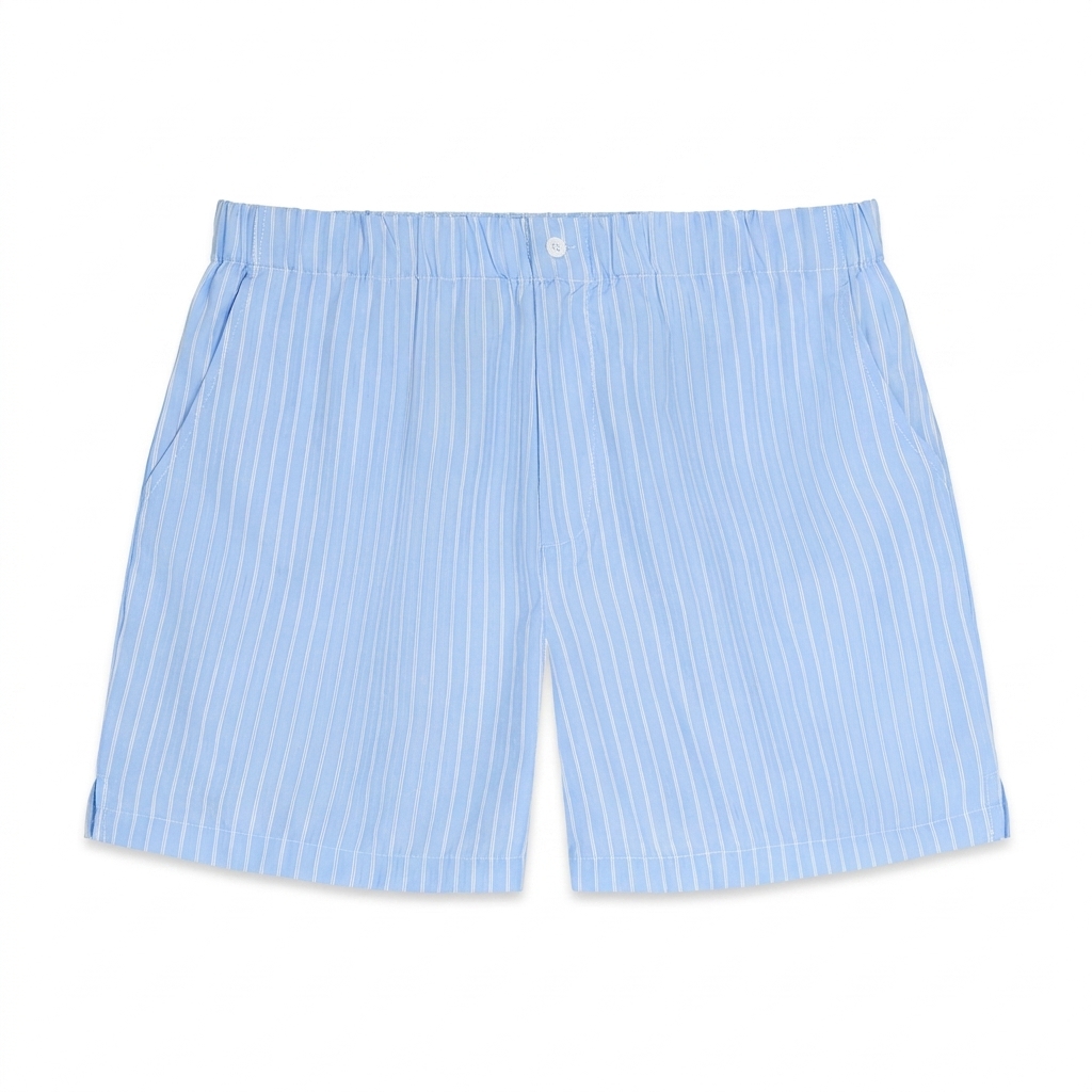 Custom Striped Elastic Waist Shorts — Shorts