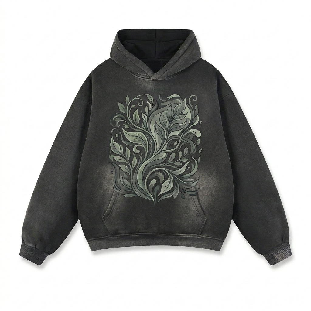 Custom Sun Fade Contrast Tape Fleece Hoodie design direction 2: Bold Graphic Illustration featuring the QUIET POWER wordmark