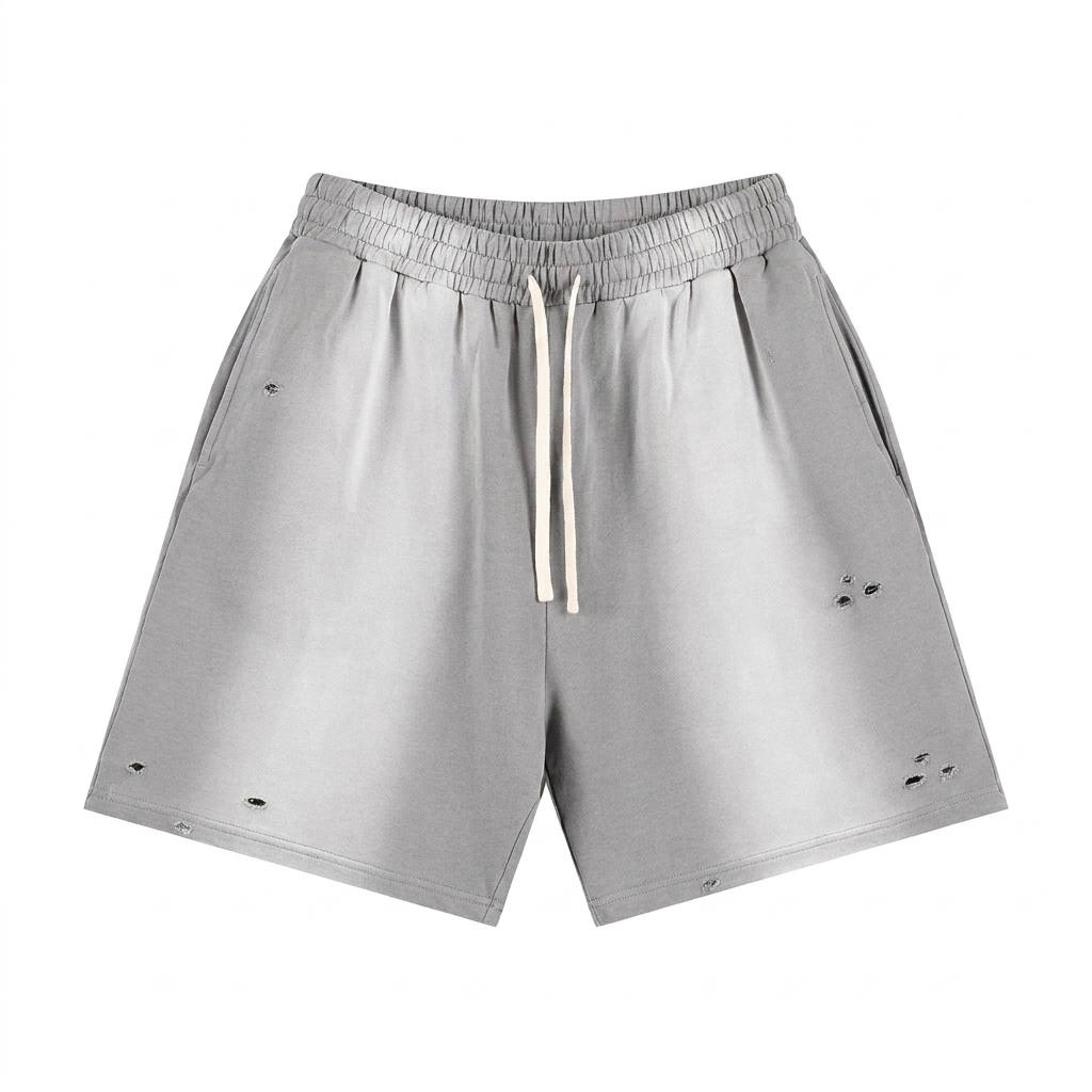 Custom Sun Fade Distressed Shorts — Shorts