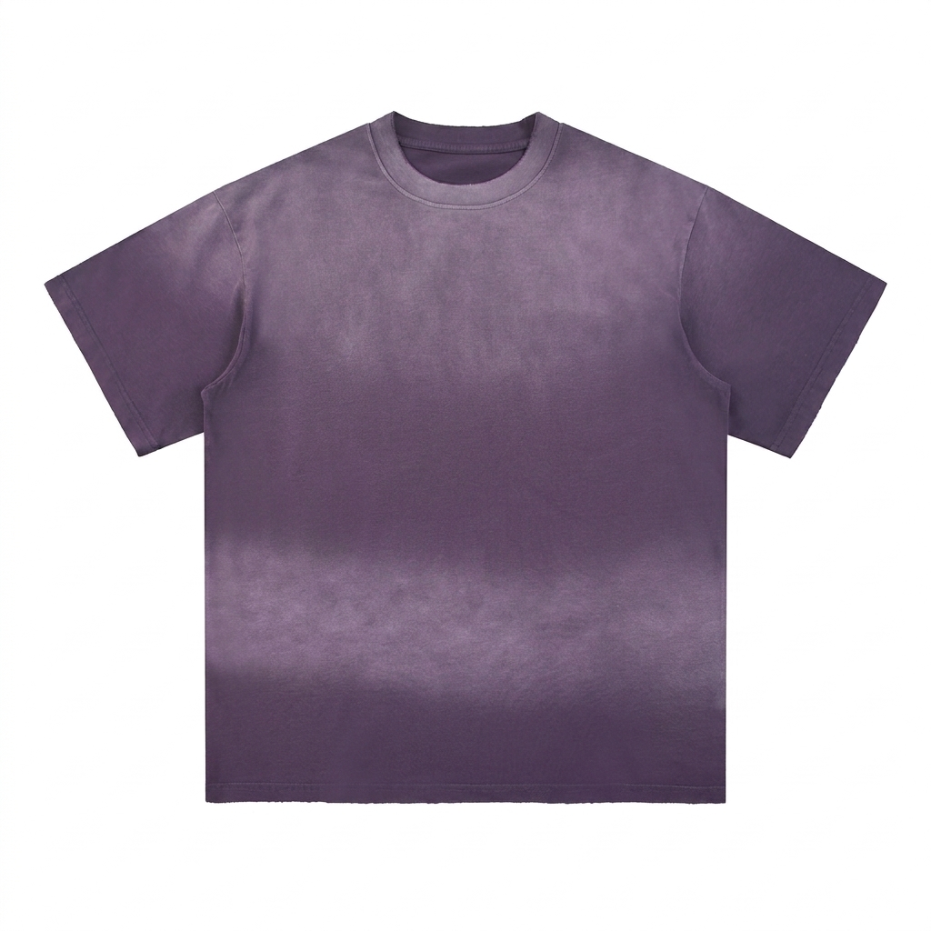 Custom Sun Fade Frayed Cotton T-Shirt — T-Shirts