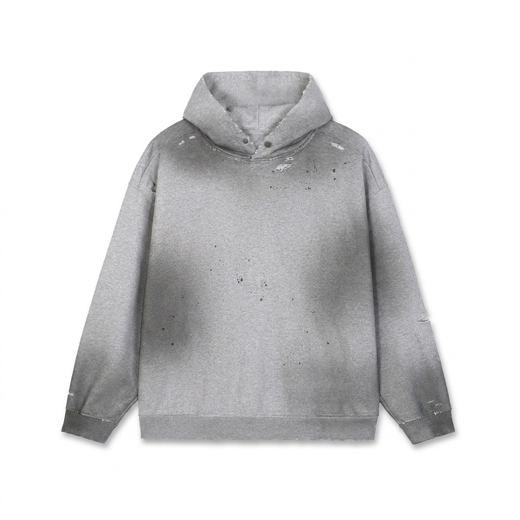 Custom Sun Fade Frayed Fleece Hoodie — Hoodies