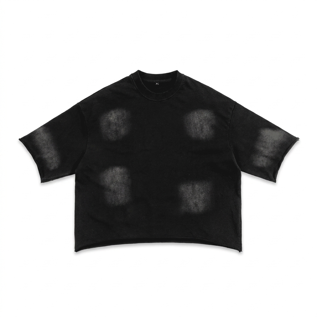 Custom Sunfade French Terry Raw Edge T-Shirt — T-Shirts