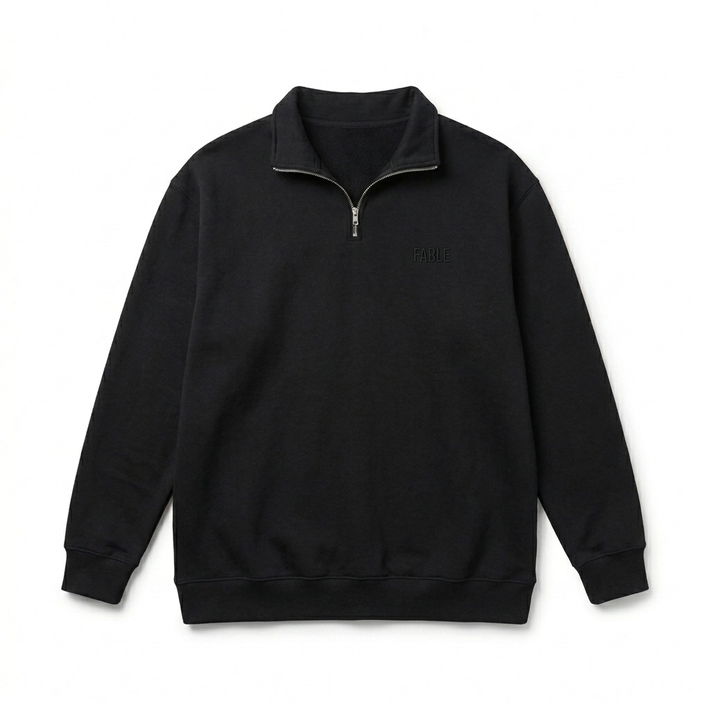 Custom Unisex Fleece Pullover design direction 1: Tonal Minimalist Wordmark featuring the FABLE wordmark