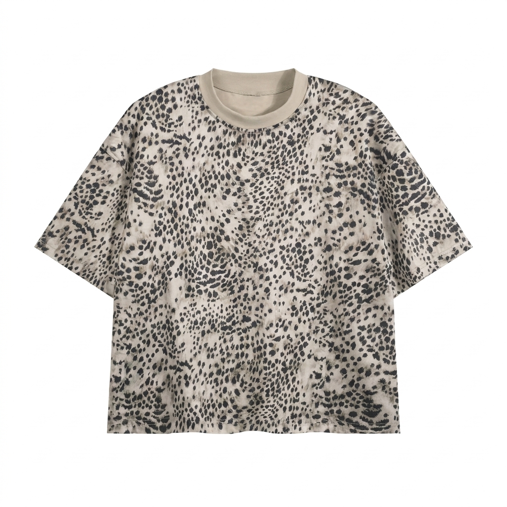 Custom Unisex Leopard Print Boxy T-Shirt — T-Shirts