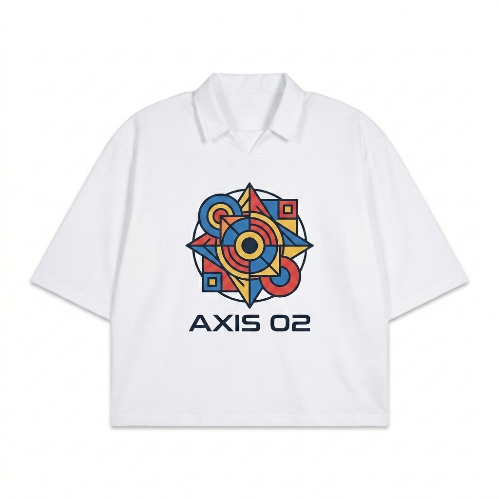 Custom Unisex Pinstripe Soccer Jersey design direction 3: Abstract Geometric Emblem featuring the AXIS 02 wordmark