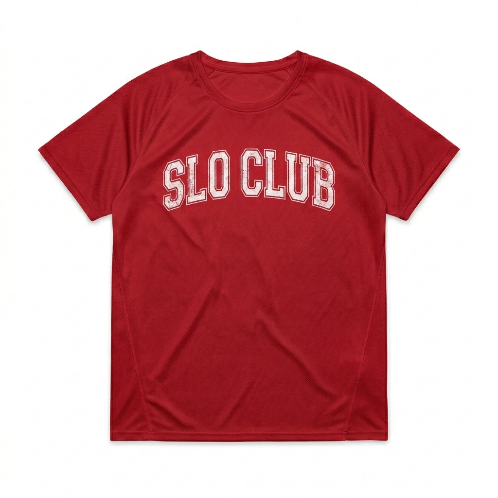Custom Unisex Sports Jersey design direction 3: Varsity Athletic featuring the SLO CLUB wordmark