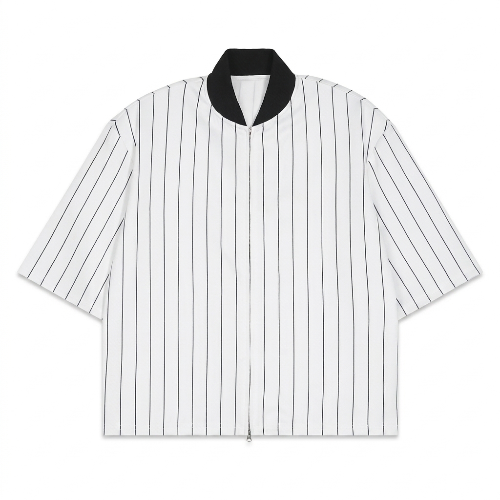 Custom Unisex Striped Full-Zip Baseball Jersey — Jerseys