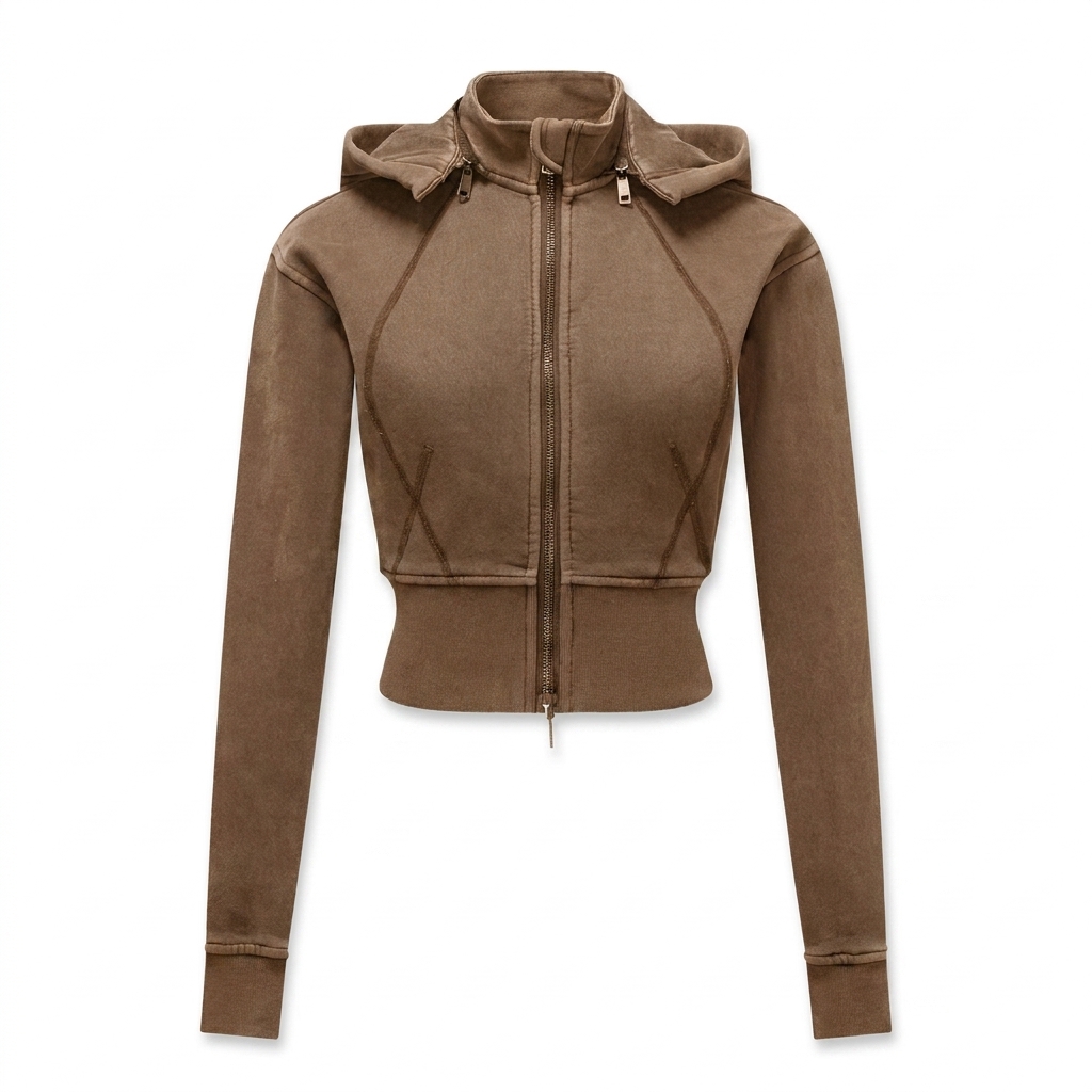 Custom Vintage Washed Cropped Fleece Hoodie — Hoodies