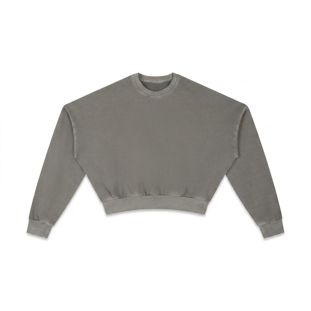 Custom Vintage Washed Cropped Sweatshirt — Crewnecks