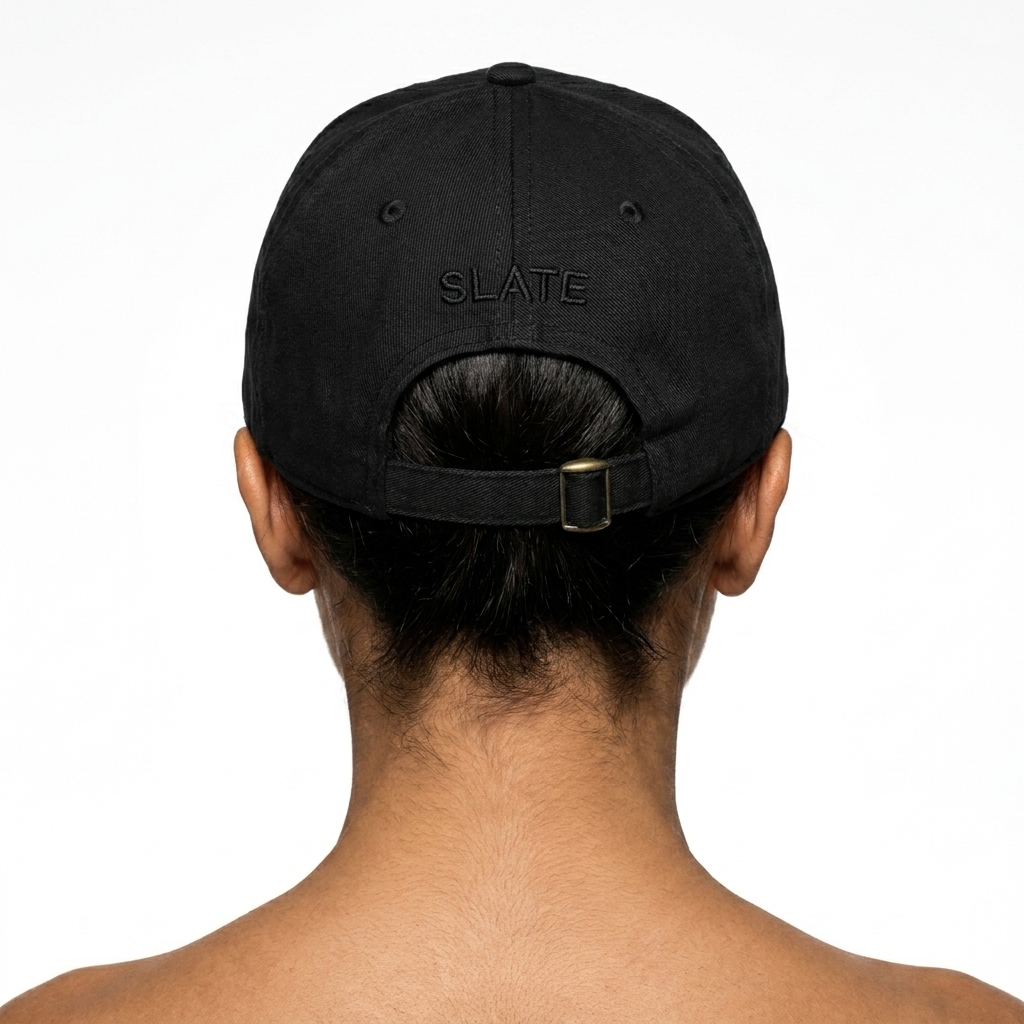 Vintage Washed Dad Cap worn by a toned Middle Eastern female fashion influencer, sporty athleisure styling, studio lookbook — custom vintage washed dad cap