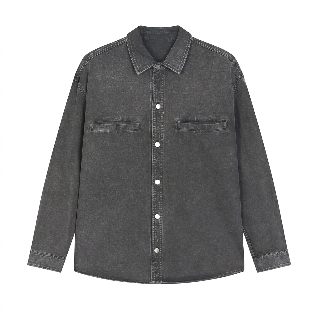 Custom Vintage Washed Denim Jacket — Jackets