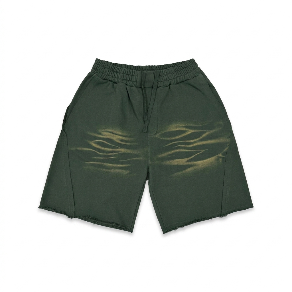 Custom Vintage Washed Tiger Stripe Shorts — Shorts